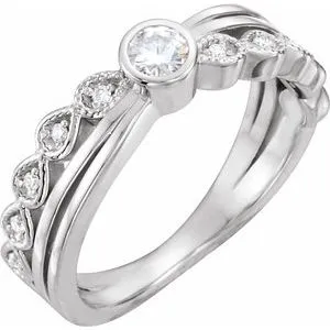 WB Choice Jewelry 14K White 35 mm Round Forever One Moissanite 05 CTW Diamond Ring 653362601PSTWBC Rings WB Choice Jewelry 14K White 35 mm Round Forever One Moissanite 05 CTW Diamond Ring 653362601PSTWBC Rings