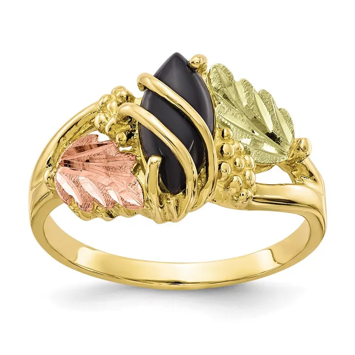 WB Choice Jewelry Rings 10k Tricolor Black Hills Gold Onyx RingWBC10BH669 WB Choice Jewelry Rings 10k Tricolor Black Hills Gold Onyx RingWBC10BH669