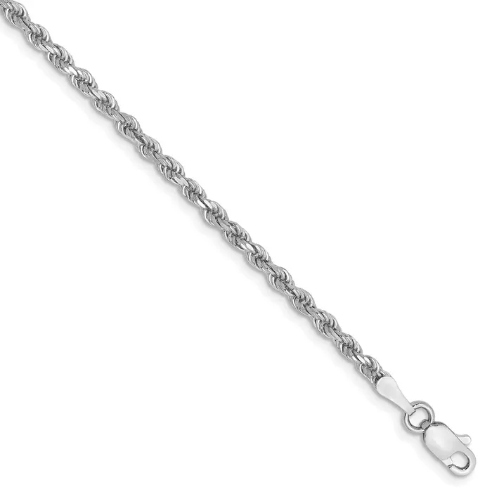 WB Choice Jewelry Rings 10k White Gold 225mm Diamondcut Rope ChainWBC10K018W8 WB Choice Jewelry Rings 10k White Gold 225mm Diamondcut Rope ChainWBC10K018W8