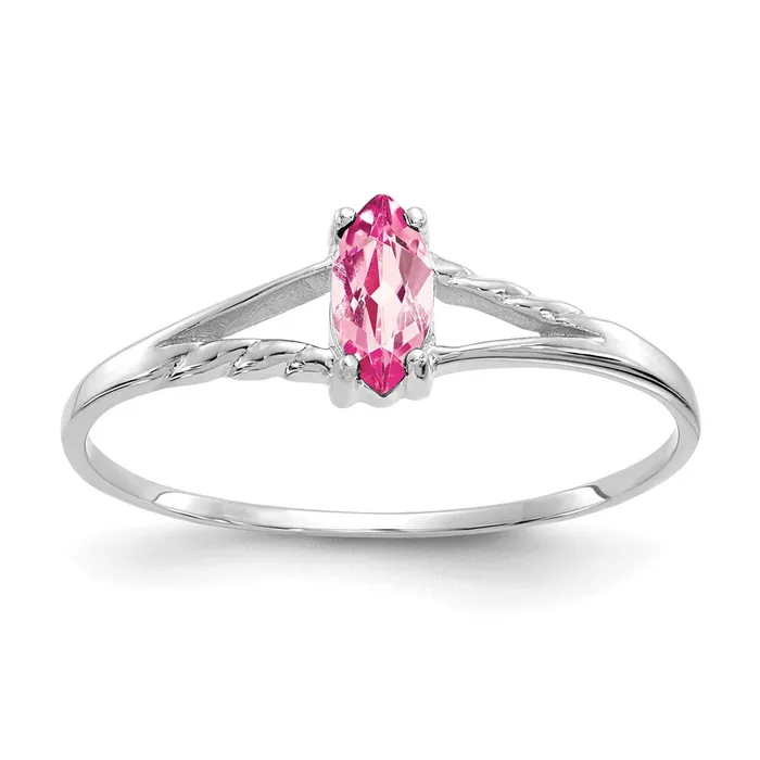 WB Choice Jewelry Rings 10k White Gold Polished Geniune Pink Tourmaline Birthstone RingWBC10XBR199 WB Choice Jewelry Rings 10k White Gold Polished Geniune Pink Tourmaline Birthstone RingWBC10XBR199
