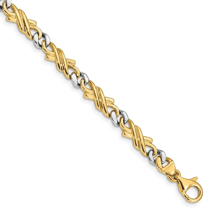 WB Choice Jewelry Rings 14k Twotone 6mm HandPolished Fancy Link ChainWBCLK2237 WB Choice Jewelry Rings 14k Twotone 6mm HandPolished Fancy Link ChainWBCLK2237