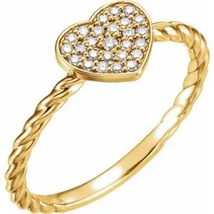WB Choice Jewelry Rings 14K Yellow 18 CTW Diamond Heart Rope Ring122881601PSTWBC WB Choice Jewelry Rings 14K Yellow 18 CTW Diamond Heart Rope Ring122881601PSTWBC