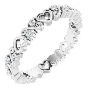 WB Choice Jewelry Rings Platinum 18 CTW Heart Diamond Eternity Band Size 5124085611PSTWBC WB Choice Jewelry Rings Platinum 18 CTW Heart Diamond Eternity Band Size 5124085611PSTWBC