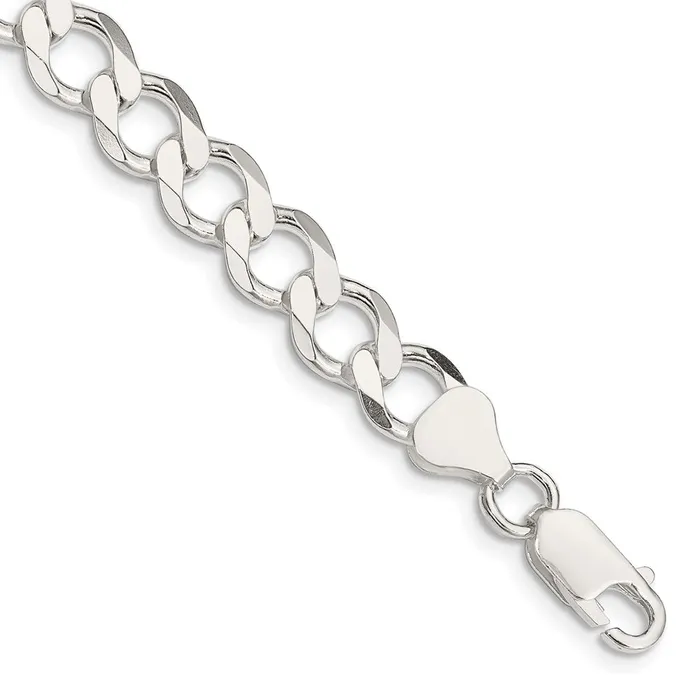 WB Choice Jewelry Rings Sterling Silver 81mm Semisolid Flat Curb ChainWBCQLFB1808 WB Choice Jewelry Rings Sterling Silver 81mm Semisolid Flat Curb ChainWBCQLFB1808
