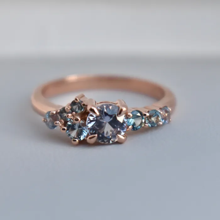 Albrecht Jewellery Rings Multi Stone Montana Sapphire Cluster Engagement Ring 14K Gold Albrecht Jewellery Rings Multi Stone Montana Sapphire Cluster Engagement Ring 14K Gold