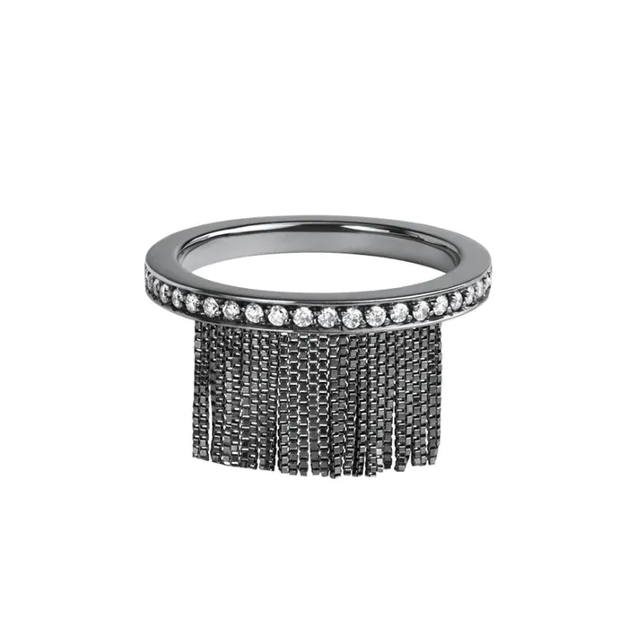 LOVE NY RING IN BLACK RHODIUM PLATED 18K WHITE GOLD WITH DIAMOND Jack Vartanian Rings LOVE NY RING IN BLACK RHODIUM PLATED 18K WHITE GOLD WITH DIAMOND Jack Vartanian Rings